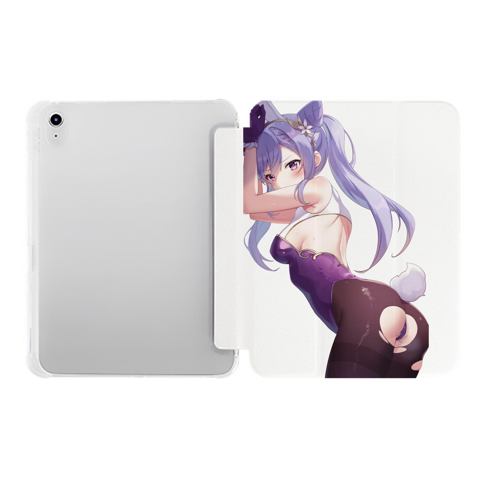 げんし神 刻晴 こくせい genshin Kokusei IPad ケース ペン収納付き 三つ折りスタンド PUレザー×シリコン 対応機種9.5/10.5/10.9インチ